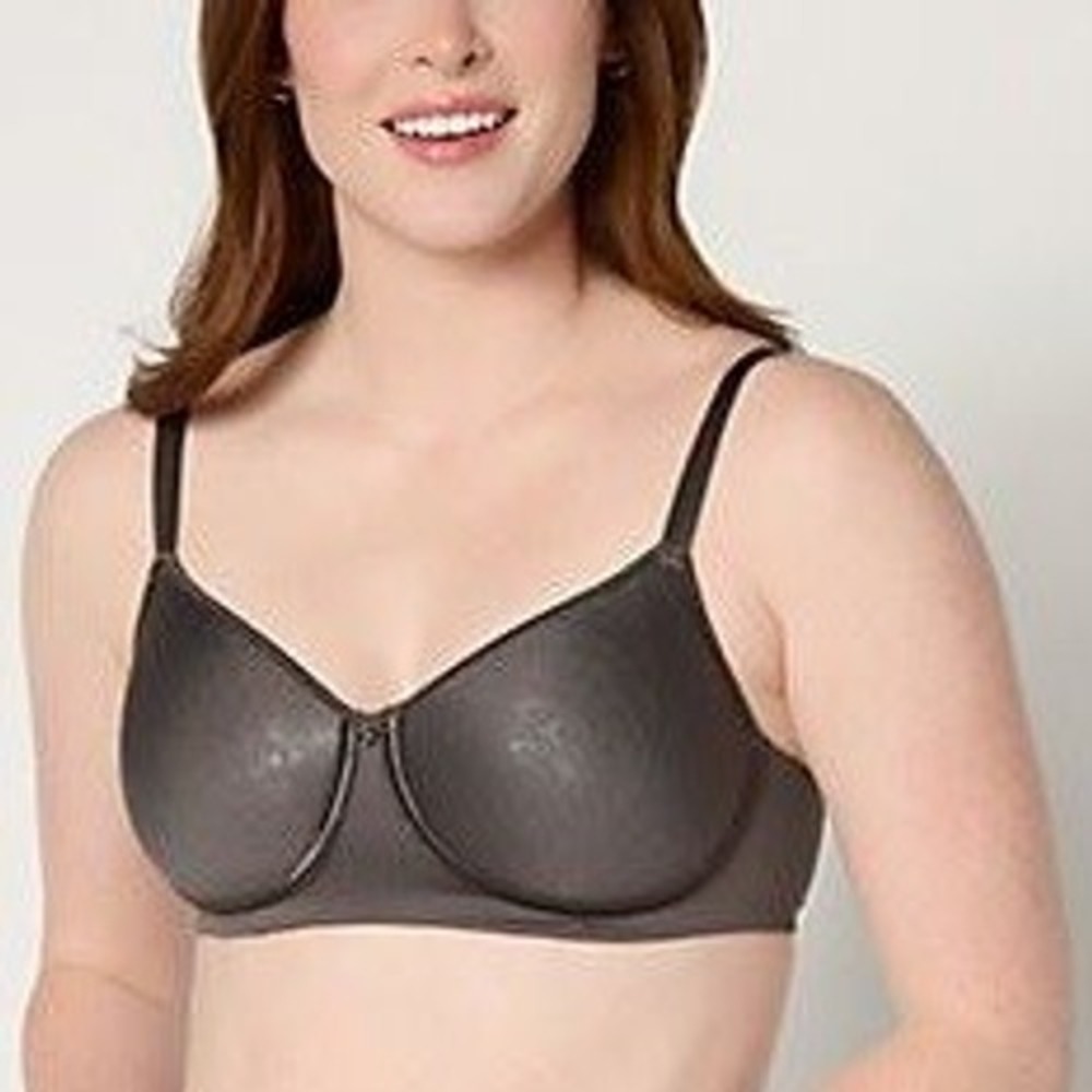 Breezies Featherlite Breathe Wirefree T-Shirt Bra Graphite 42D A714229